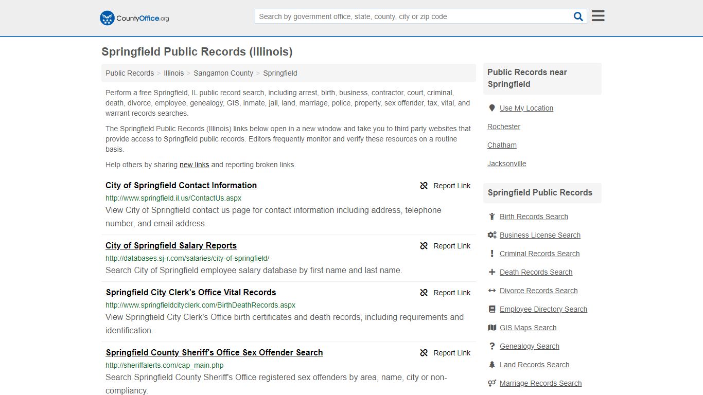 Public Records - Springfield, IL (Business, Criminal, GIS, Property ...